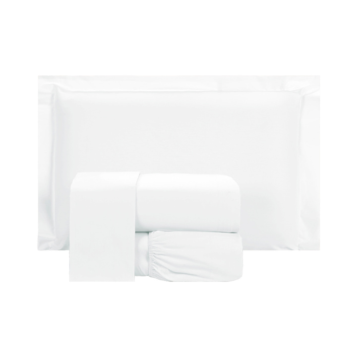 Jogo de Cama KING (Lençol 4 peças) Percal 230 Fios 100% Algodão Casual Branco