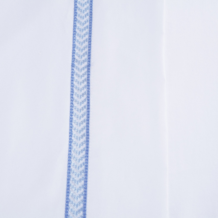 Jogo de Cama KING (Lençol 4 peças) Percal 400 Fios Cordelli Branco/Azul