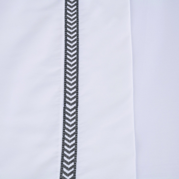Jogo de Cama KING (Lençol 4 peças) Percal 400 Fios Cordelli Branco/Chumbo