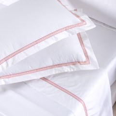 Jogo de Cama KING (Lençol 4 peças) Percal 400 Fios Cordelli Branco/Rosê
