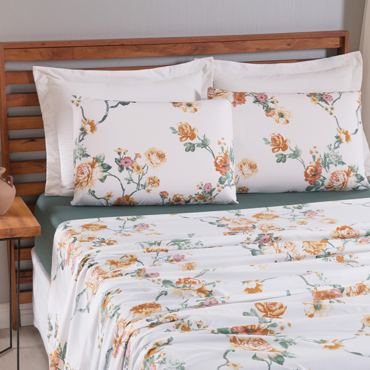 Jogo de Cama Queen 200 Fios Hipercal 4 Peças Gold Betty