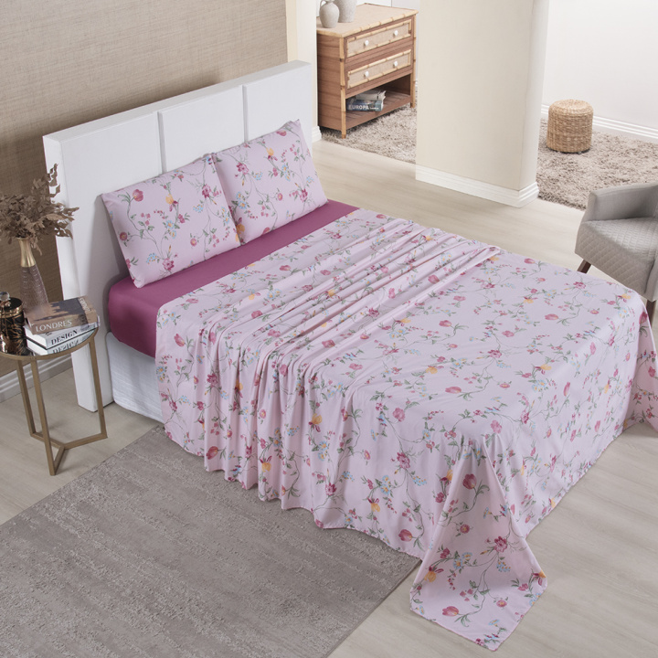 Jogo de Cama Queen 200 Fios Hipercal 4 Peças Gold - Cassis