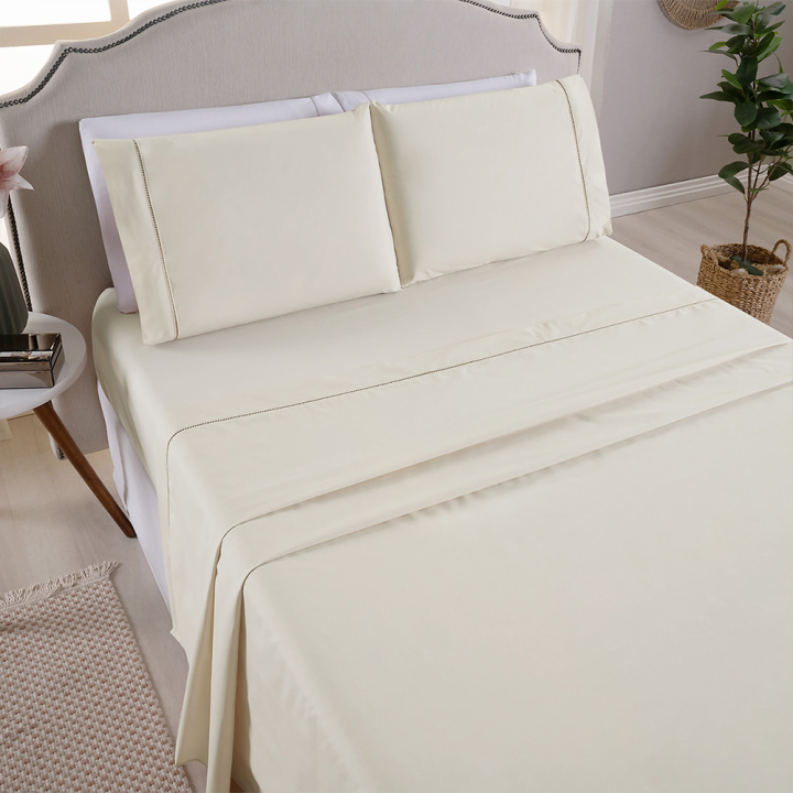 Jogo de Cama Queen 200 Fios Toque de Algodão 4 Peças Premier Palha