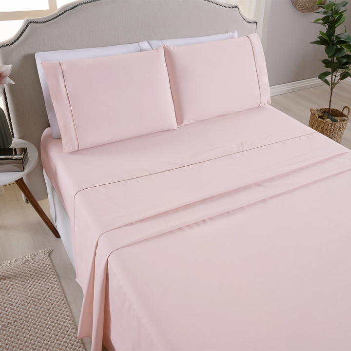 Jogo de Cama Queen 200 Fios Toque de Algodão 4 Peças Premier Rosa