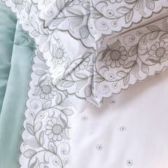 Jogo de Cama QUEEN 4 peças Percal 400 Fios 100% Algodão Requinte