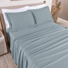 Jogo de Cama QUEEN (Lençol 4 peças) Percal 230 Fios 100% Algodão Casual Grafite