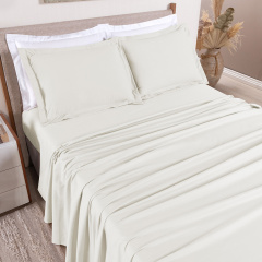 Jogo de Cama QUEEN (Lençol 4 peças) Percal 230 Fios 100% Algodão Casual Palha