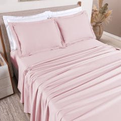 Jogo de Cama QUEEN (Lençol 4 peças) Percal 230 Fios 100% Algodão Casual Rosê