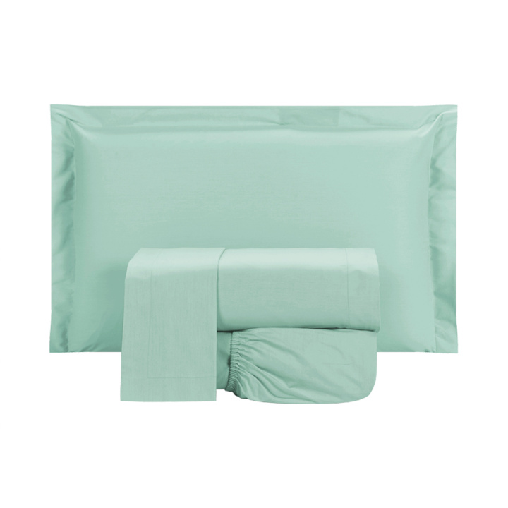 Jogo de Cama QUEEN (Lençol 4 peças) Percal 230 Fios 100% Algodão Casual Verde