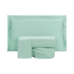 Jogo de Cama QUEEN (Lençol 4 peças) Percal 230 Fios 100% Algodão Casual Verde