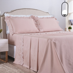 Jogo de Cama QUEEN (Lençol 4 peças) Percal 400 Fios Algodão Andorra Rosê