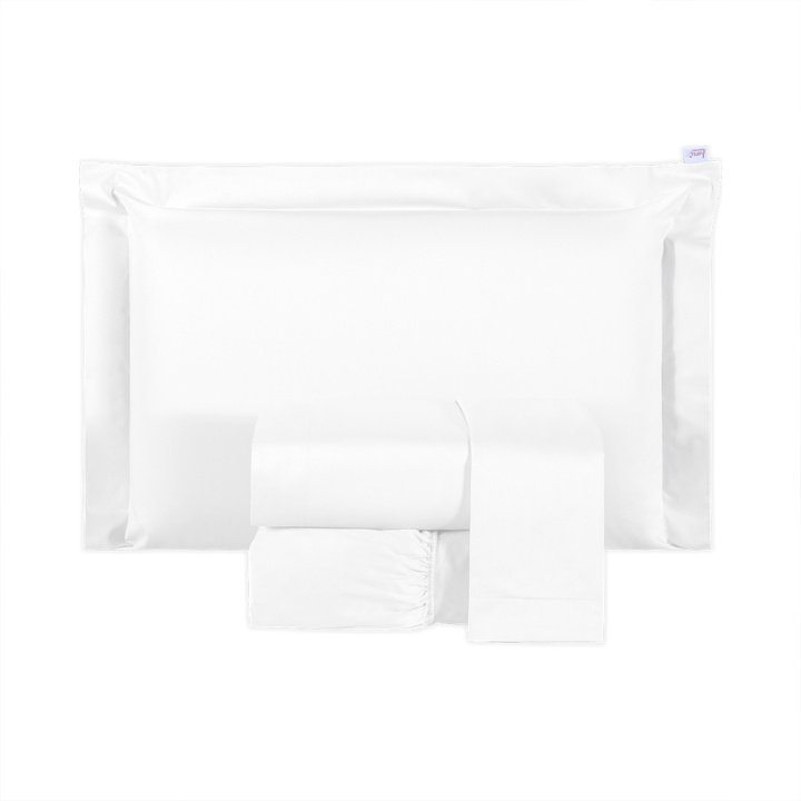 Jogo de Cama Queen (Lençol 4 peças) Percal 400 Fios Algodão Class Branco