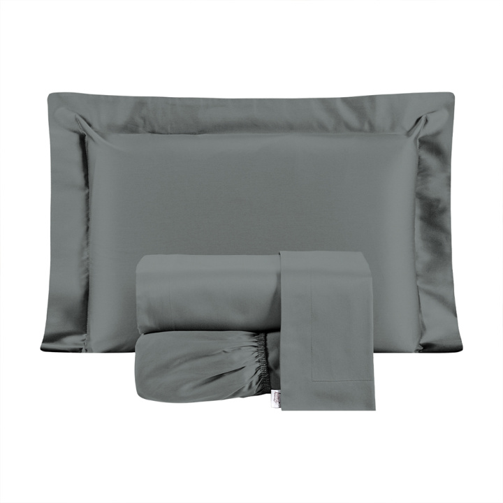 Jogo de Cama Queen (Lençol 4 peças) Percal 400 Fios Algodão Class Chumbo