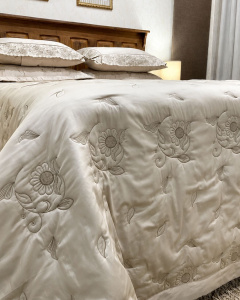Jogo de Cama QUEEN (Lençol 4 peças) Percal 400 Fios Algodão Requinte Bege/Caqui