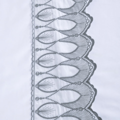 Jogo de Cama QUEEN (Lençol 4 peças) Percal 400 Fios Royale Branco/Chumbo