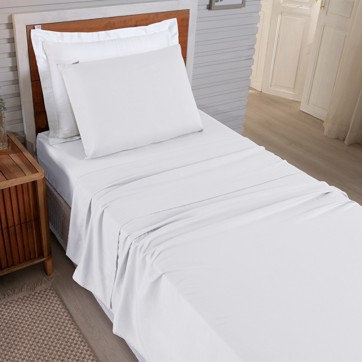 Jogo de Cama Solteiro 200 Fios Hipercal 2 Peças Criarte Branco