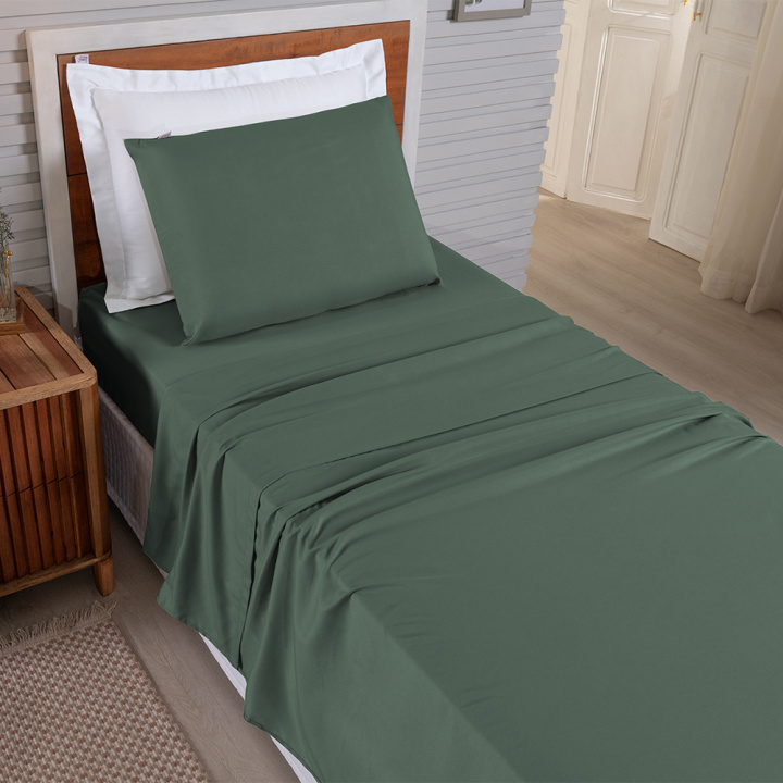 Jogo de Cama Solteiro 200 Fios Hipercal 2 Peças Criarte Verde