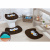 Jogo de Tapetes Para Banheiro Formato Coruja Antiderrapante 3 Peças Café