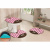 Jogo de Tapetes Para Banheiro Formato Joaninha Antiderrapante 3 Peças Rosa