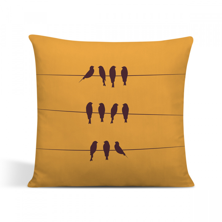 Kit 4 Capas Para Almofadas Decorativas Pássaro Amarelo