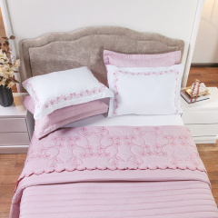 Kit de Enxoval Bordado QUEEN 200 Fios Hipercal 6 Peças Versátile Duo Rose/Floral