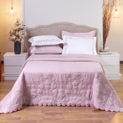 Kit de Enxoval Bordado QUEEN 200 Fios Hipercal 6 Peças Versátile Duo Rose/Floral