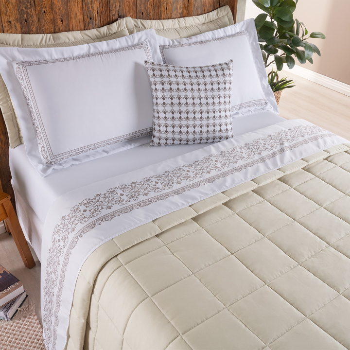 Kit de Enxoval Matelassado King 200 Fios Hipercal 9 Peças Essência Avelina