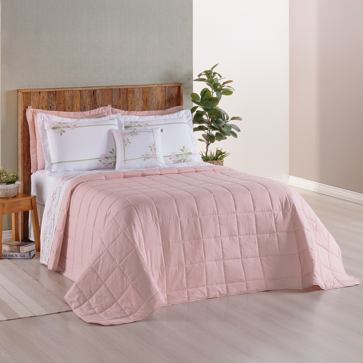 Kit de Enxoval Matelassado King 200 Fios Hipercal 9 Peças Essência Florata