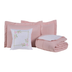 Kit de Enxoval Matelassado Queen 200 Fios Hipercal 9 Peças Essência Florata
