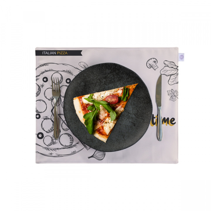 Kit Jogo Americano 2 Peças Retangular 42cm x 33cm Pizza Bege