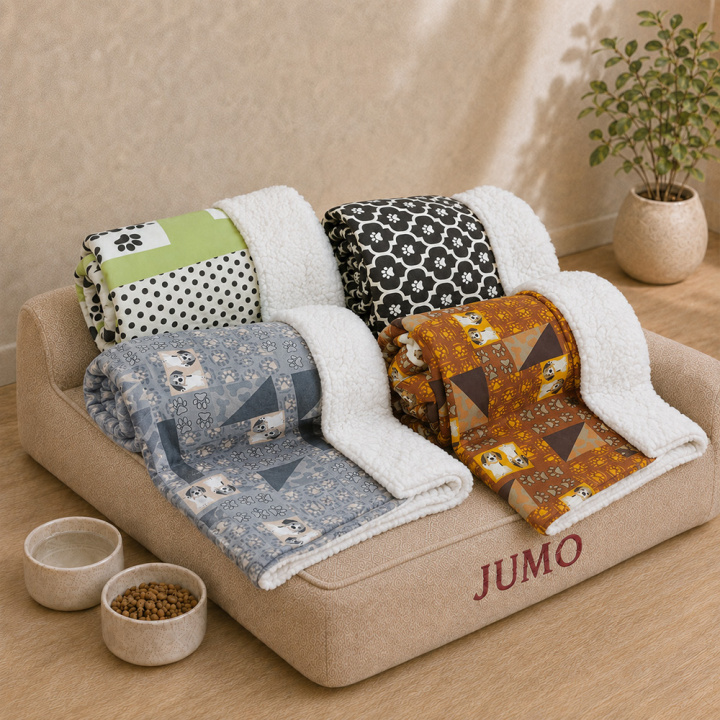 Manta Pet Sherpa Jumo Pet Cinza Quentinha e Macia para Cães e Gatos