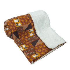 Manta Pet Sherpa Jumo Pet Marrom Quentinha e Macia para Cães e Gatos