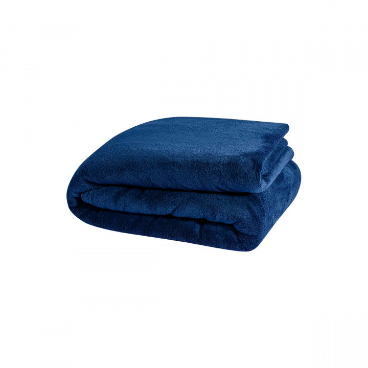 Manta Soft CASAL Fleece Azul Marinho