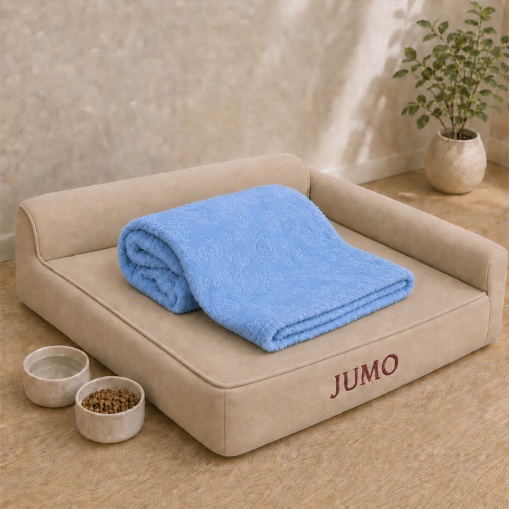 Mantinha Pet Jumo Fleece 3D 1,00m x 80cm | Super Macia e Confortável para Pets Azul