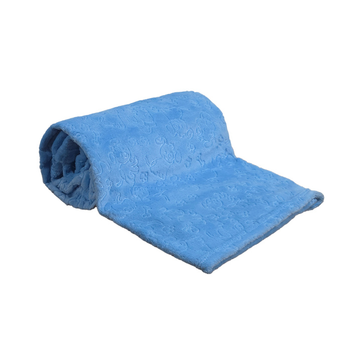 Mantinha Pet Jumo Fleece 3D 1,00m x 80cm | Super Macia e Confortável para Pets Azul