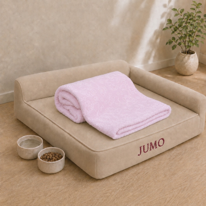 Mantinha Pet Jumo Fleece 3D 1,00m x 80cm | Super Macia e Confortável para Pets Rosa