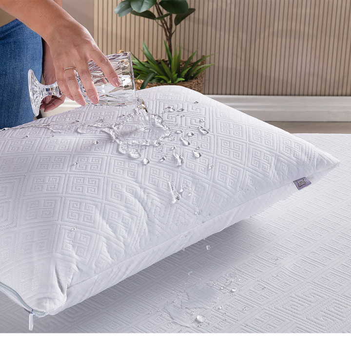 Protetor de Travesseiro Com Zíper Malha Jacquard Impermeável Comfort