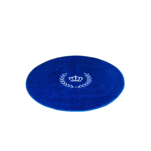 Tapete Formato Coroa Ramo Poliéster 65 Cm Antiderrapante Azul Royal