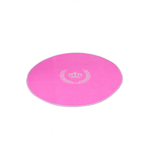 Tapete Formato Coroa Ramo Poliéster 65 Cm Antiderrapante Rosa