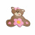 Tapete Formato Ursa Baby Poliéster 74 x 66 Cm Antiderrapante Rosa