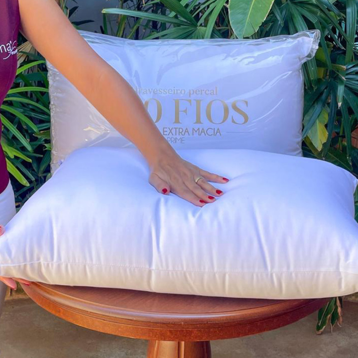 Travesseiro Juma Percal 400 Fios Pluma Sintética Prime
