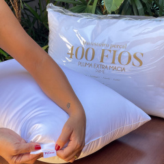 Travesseiro Juma Percal 400 Fios Pluma Sintética Prime