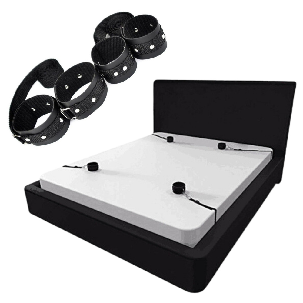 Kit Prender Na Cama 4 Algemas de Amarrar Corda Dia Dos Namorados - BDSM -  FETICHE - SADO - SEX SHOP - TMP COLLECTION