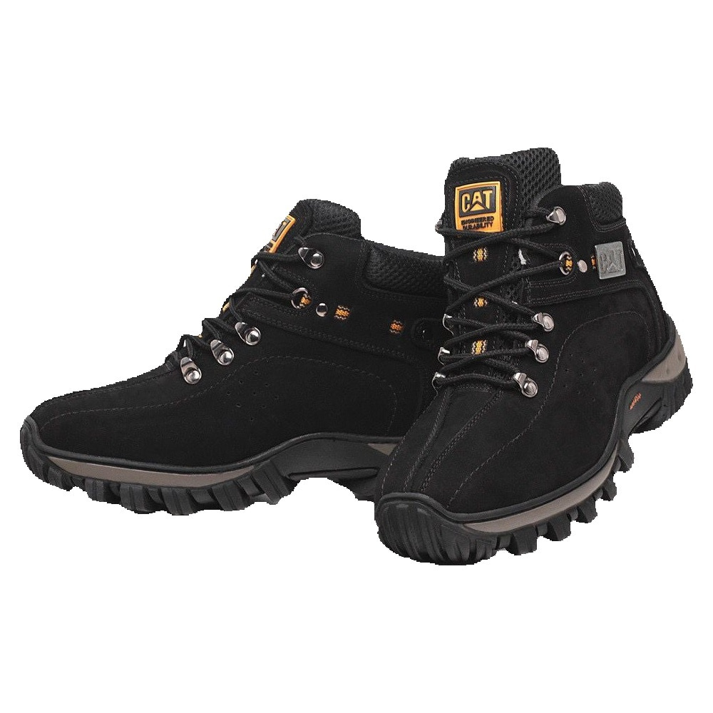 Bota botina caterpillar masculina em couro legitimo resistente para trabalho