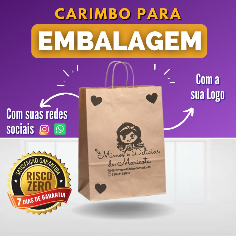 Kit Carimbo Personalizado Para Tecido 10cm + Almofada + Tinta em Promoção  na Americanas