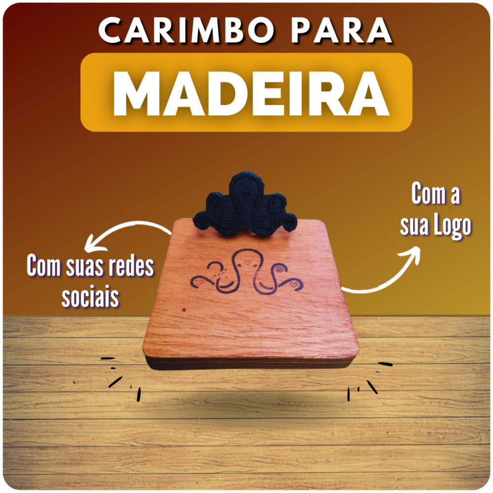 Carimbo Personalizado com Logo em Madeira