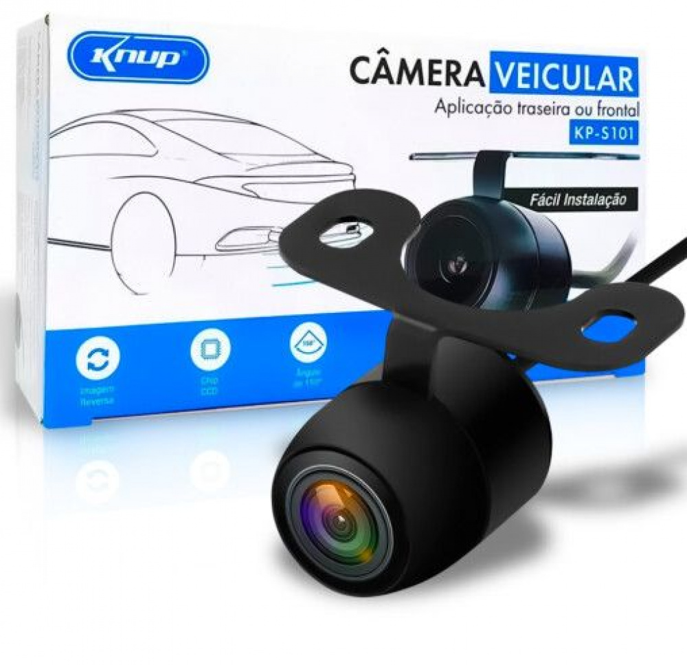 Camera de Ré para Carros 150 Graus Frontal ou Traseira KNUP - KPS101 ...