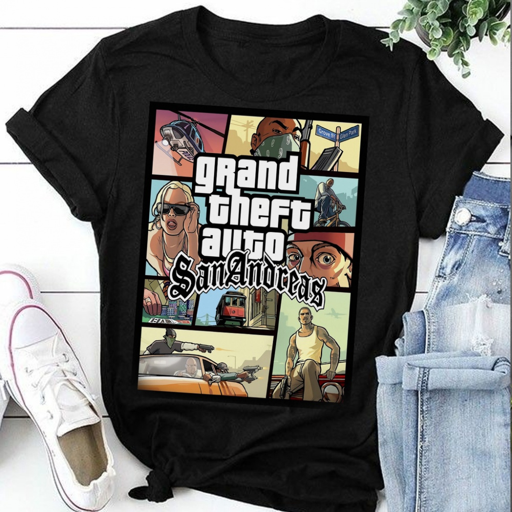 Grand Theft Auto T Shirt Novo Jogo GTA San Andreas Grand Theft