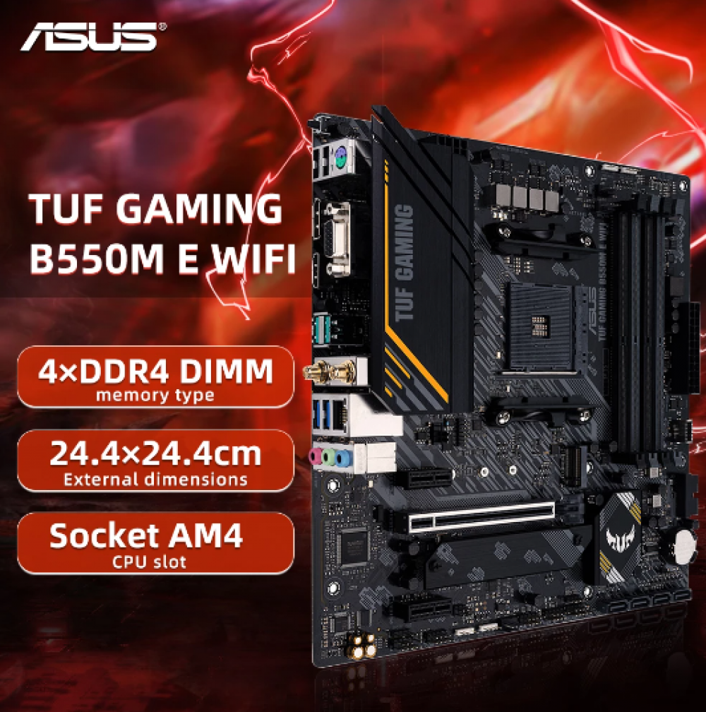 Placa Mãe Asus TUF Gaming B550ME WIFI, Chipset B550, AMD AM4, mATX