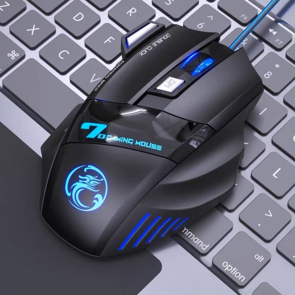Mouse gamer para jogo computador 3200dpi com LED laser X7 USB Botões ...